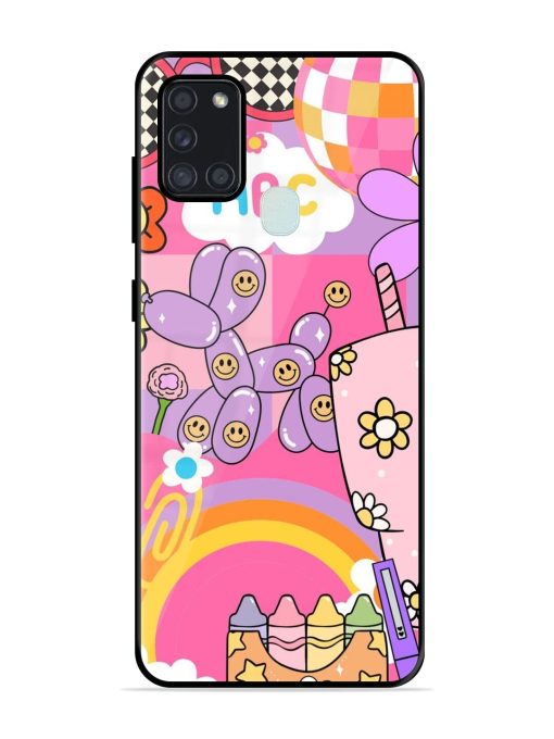 Whimsical Y2K Chaos Glossy Soft Edge Case for Samsung Galaxy A21S Chachhi