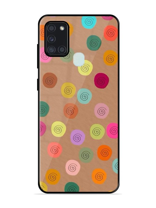 Swirly Dots On Kraft Glossy Soft Edge Case for Samsung Galaxy A21S Chachhi