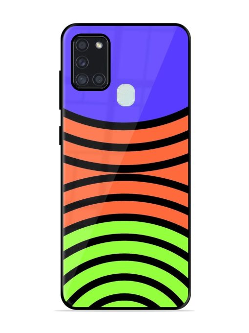 Psychedelic Stripe Symphony Glossy Soft Edge Case for Samsung Galaxy A21S