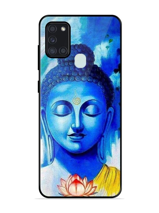 Serene Buddha With Lotus Glossy Soft Edge Case for Samsung Galaxy A21S Chachhi