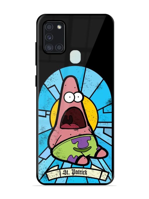 St. Patrick'S Day Stained Glass Patrick Star Glossy Soft Edge Case for Samsung Galaxy A21S Chachhi