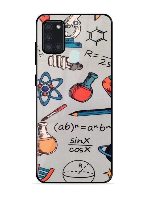 Science Doodle Delight Glossy Soft Edge Case for Samsung Galaxy A21S Chachhi