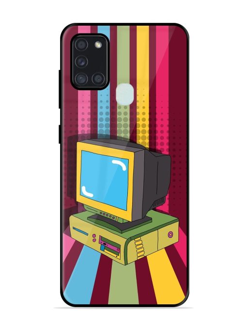 Retro Tech Vibes Glossy Soft Edge Case for Samsung Galaxy A21S