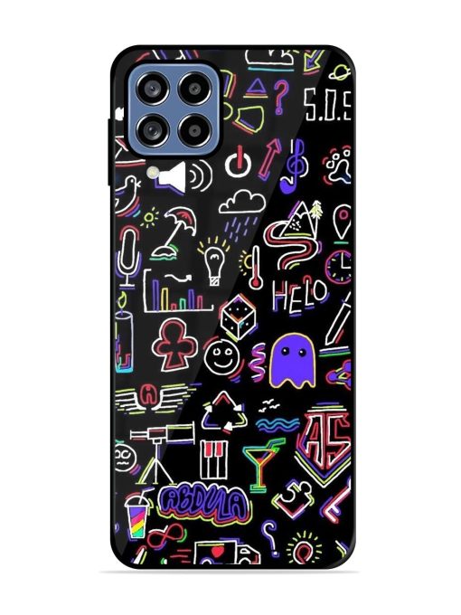 Neon Doodle Glossy Soft Edge Case for Samsung Galaxy A22 (4G) Chachhi