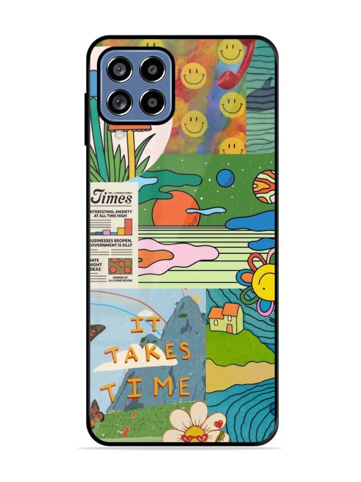 Groovy Vibes Glossy Soft Edge Case for Samsung Galaxy A22 (4G) Chachhi