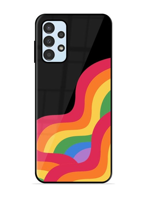 Wavy Rainbow Glossy Soft Edge Case for Samsung Galaxy A23 Chachhi