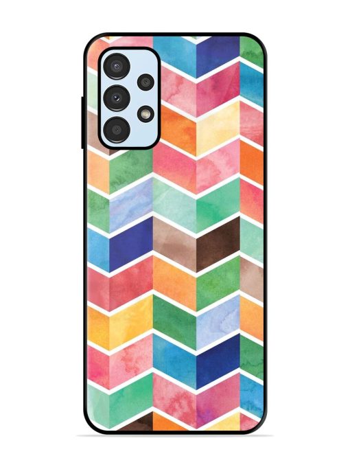 Watercolor Chevron Whimsy Glossy Soft Edge Case for Samsung Galaxy A23 Chachhi