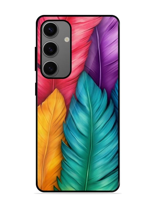 Rainbow Feathers Glossy Soft Edge Case for Samsung Galaxy A25 (5G) Chachhi