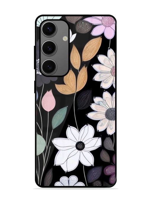 Whimsical Blooms On Black Glossy Soft Edge Case for Samsung Galaxy A25 (5G) Chachhi