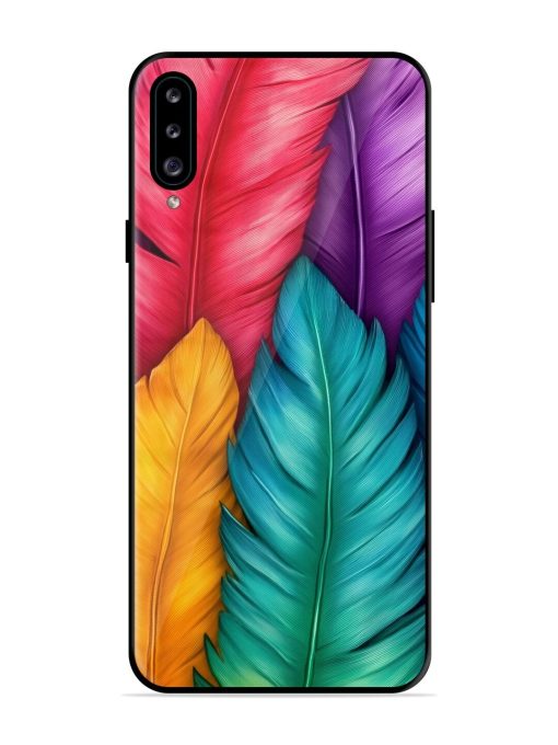 Rainbow Feathers Glossy Soft Edge Case for Samsung Galaxy A30S Chachhi