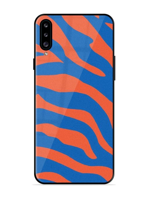 Zebra Stripes In Blue And Orange Glossy Soft Edge Case for Samsung Galaxy A30S Chachhi