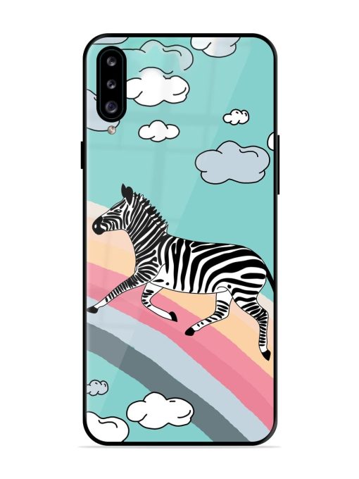 Zebra On A Rainbow Glossy Soft Edge Case for Samsung Galaxy A30S Chachhi