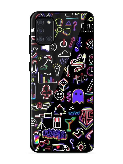 Neon Doodle Glossy Soft Edge Case for Samsung Galaxy A31 Chachhi