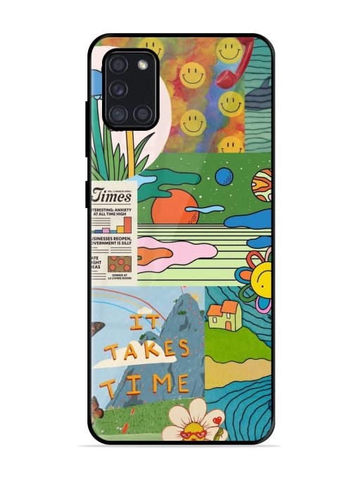 Groovy Vibes Glossy Soft Edge Case for Samsung Galaxy A31 Chachhi