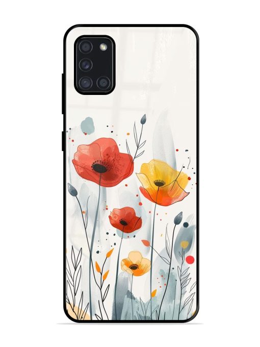 Poppy Fields Glossy Soft Edge Case for Samsung Galaxy A31 Chachhi