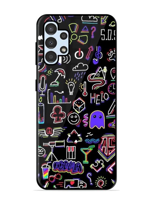 Neon Doodle Glossy Soft Edge Case for Samsung Galaxy A32 (4G) Chachhi