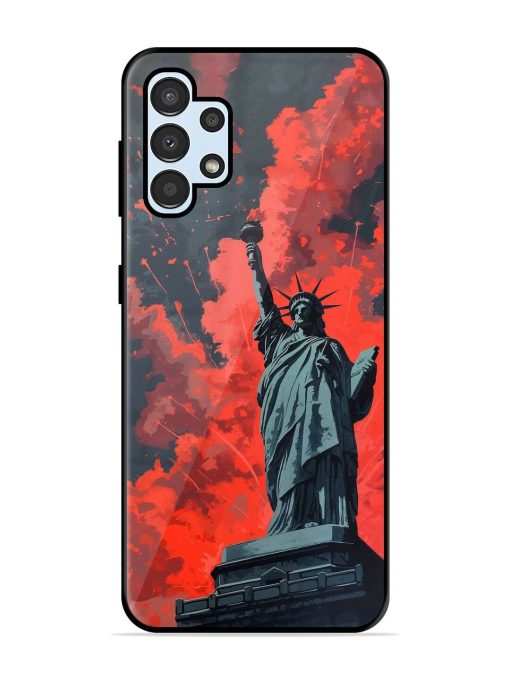 Lady Liberty'S Firework Finale Glossy Soft Edge Case for Samsung Galaxy A32 (4G) Chachhi