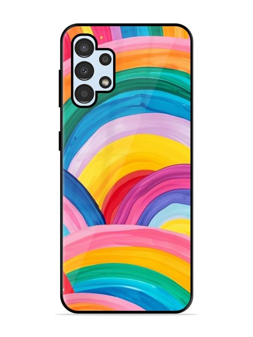 Rainbow Symphony Glossy Soft Edge Case for Samsung Galaxy A32 (4G) Chachhi