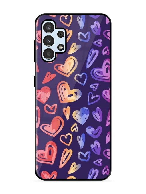 Rainbow Hearts Glossy Soft Edge Case for Samsung Galaxy A32 (4G) Chachhi