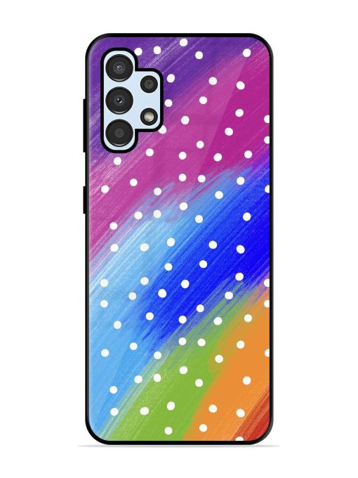 Rainbow Polka Dot Dream Glossy Soft Edge Case for Samsung Galaxy A32 (4G) Chachhi