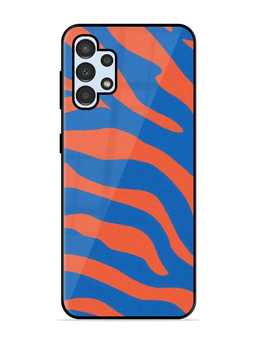 Zebra Stripes In Blue And Orange Glossy Soft Edge Case for Samsung Galaxy A32 (4G) Chachhi