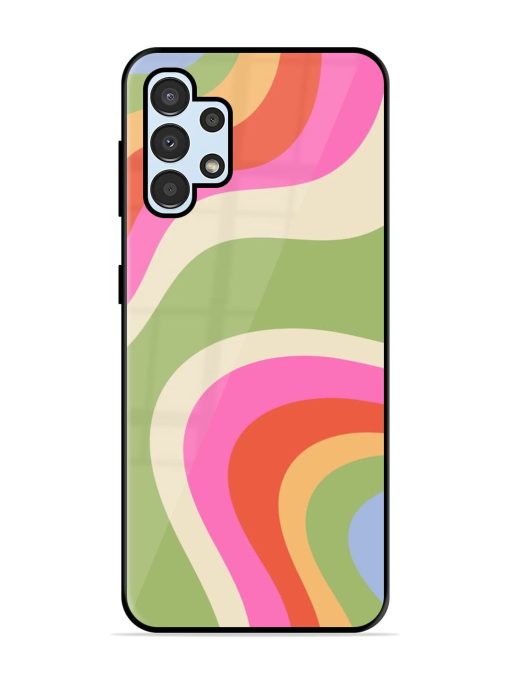 Wavy Rainbow Wonderland Glossy Soft Edge Case for Samsung Galaxy A32 (4G) Chachhi