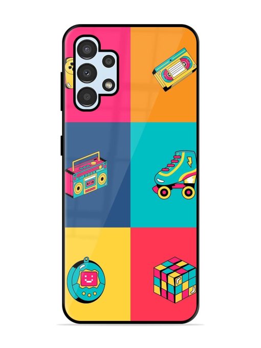 90S Throwback Grid Glossy Soft Edge Case for Samsung Galaxy A32 (4G) Chachhi