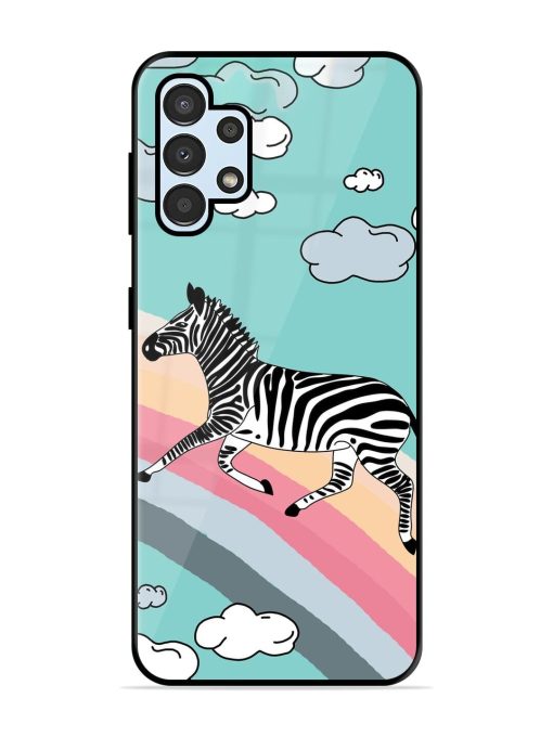 Zebra On A Rainbow Glossy Soft Edge Case for Samsung Galaxy A32 (4G) Chachhi