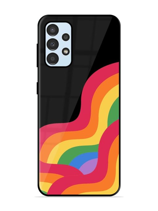 Wavy Rainbow Glossy Soft Edge Case for Samsung Galaxy A33 (5G) Chachhi