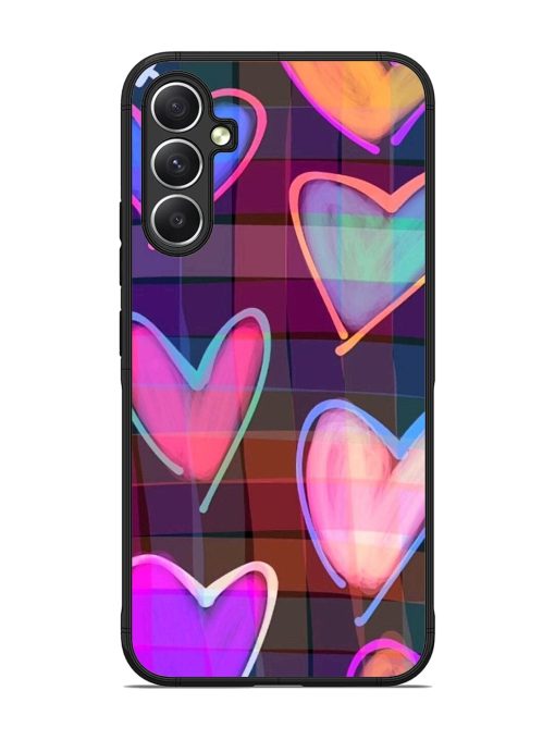 Neon Hearts Glossy Soft Edge Case for Samsung Galaxy A34 (5G)