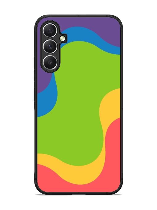 Wavy Rainbow Wonderland Glossy Soft Edge Case for Samsung Galaxy A34 (5G)