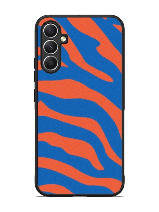 Zebra Stripes In Blue And Orange Glossy Soft Edge Case for Samsung Galaxy A34 (5G)