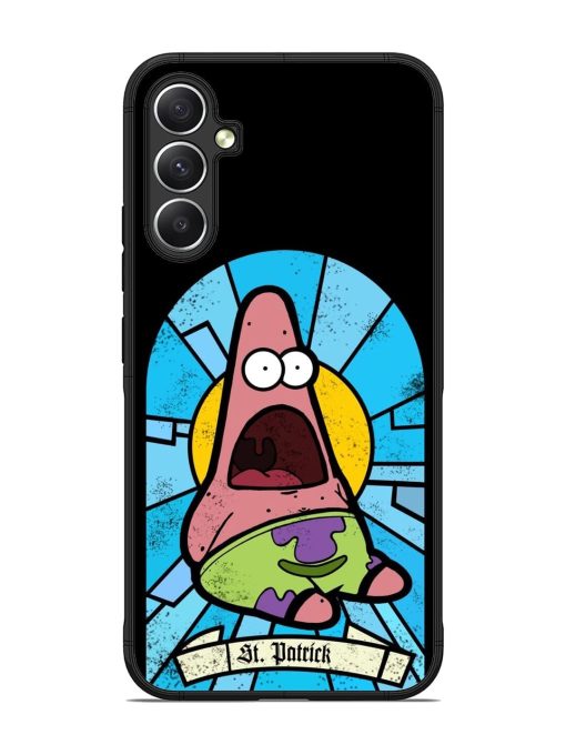 St. Patrick'S Day Stained Glass Patrick Star Glossy Soft Edge Case for Samsung Galaxy A34 (5G)