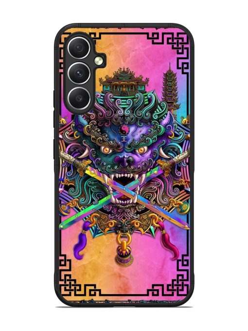 Psychedelic Fu Dog Tapestry Glossy Soft Edge Case for Samsung Galaxy A34 (5G)