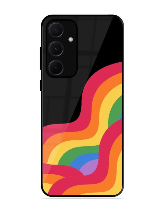 Wavy Rainbow Glossy Soft Edge Case for Samsung Galaxy A35 (5G) Chachhi