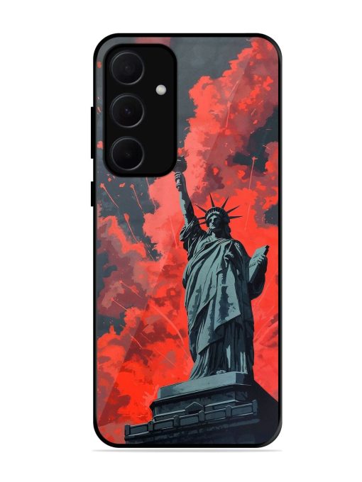 Lady Liberty'S Firework Finale Glossy Soft Edge Case for Samsung Galaxy A35 (5G) Chachhi