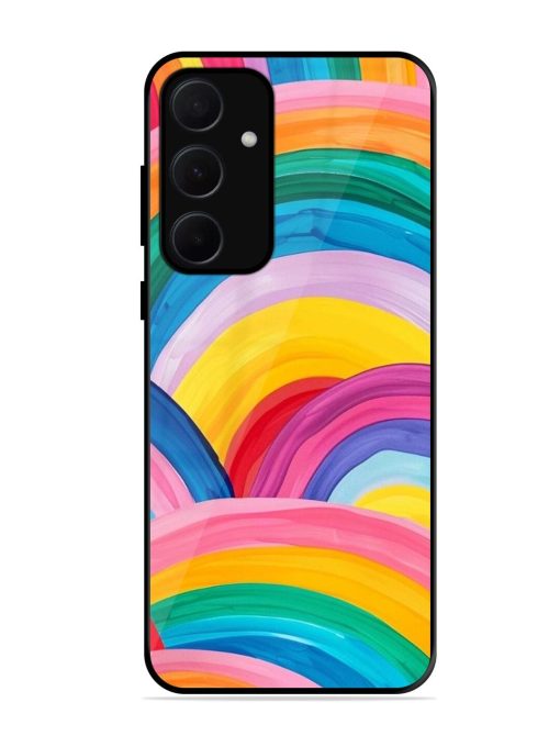 Rainbow Symphony Glossy Soft Edge Case for Samsung Galaxy A35 (5G) Chachhi