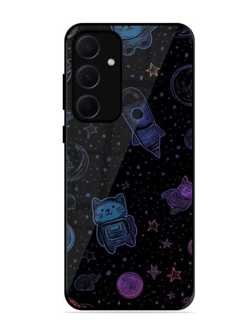 Cosmic Cat Chaos Glossy Soft Edge Case for Samsung Galaxy A35 (5G) Chachhi