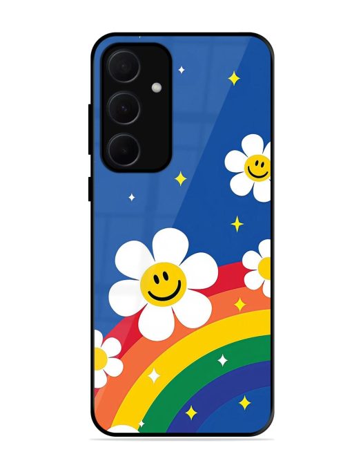 Happy Daisies And Rainbow Sky Glossy Soft Edge Case for Samsung Galaxy A35 (5G) Chachhi