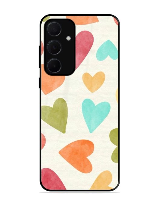 Watercolor Hearts Glossy Soft Edge Case for Samsung Galaxy A35 (5G) Chachhi