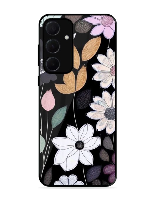 Whimsical Blooms On Black Glossy Soft Edge Case for Samsung Galaxy A35 (5G) Chachhi