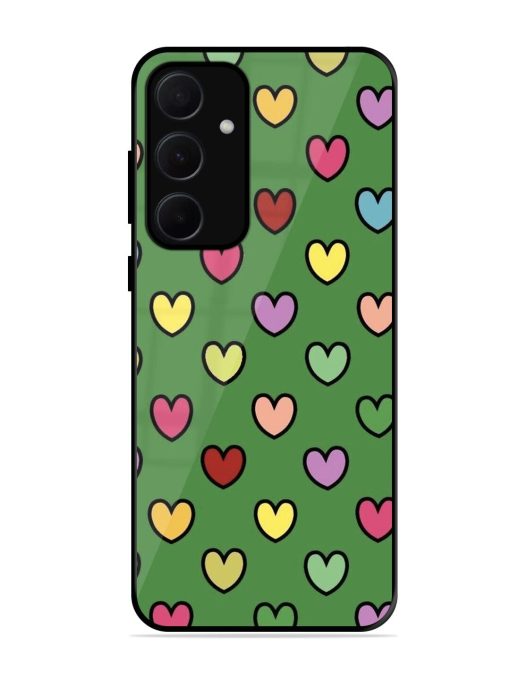 Rainbow Heart Parade Glossy Soft Edge Case for Samsung Galaxy A35 (5G) Chachhi