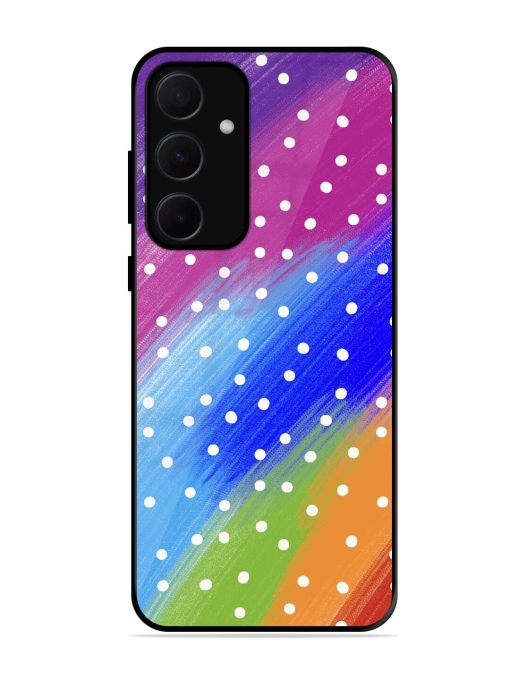 Rainbow Polka Dot Dream Glossy Soft Edge Case for Samsung Galaxy A35 (5G) Chachhi