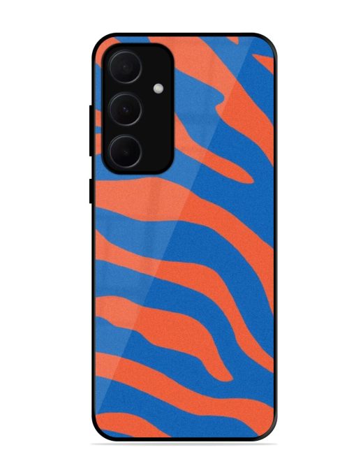 Zebra Stripes In Blue And Orange Glossy Soft Edge Case for Samsung Galaxy A35 (5G) Chachhi