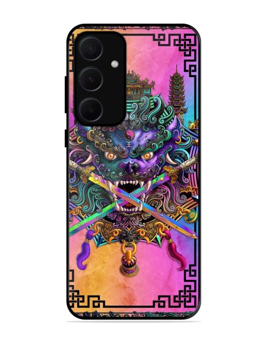 Psychedelic Fu Dog Tapestry Glossy Soft Edge Case for Samsung Galaxy A35 (5G) Chachhi