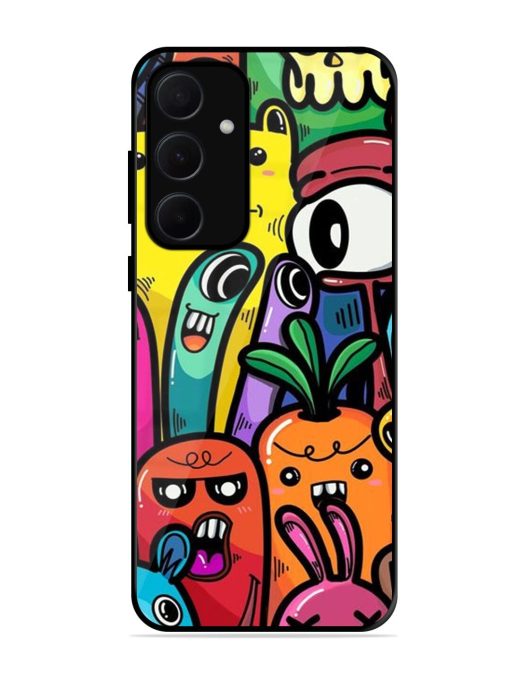 Whimsical Doodle Chaos Glossy Soft Edge Case for Samsung Galaxy A35 (5G) Chachhi