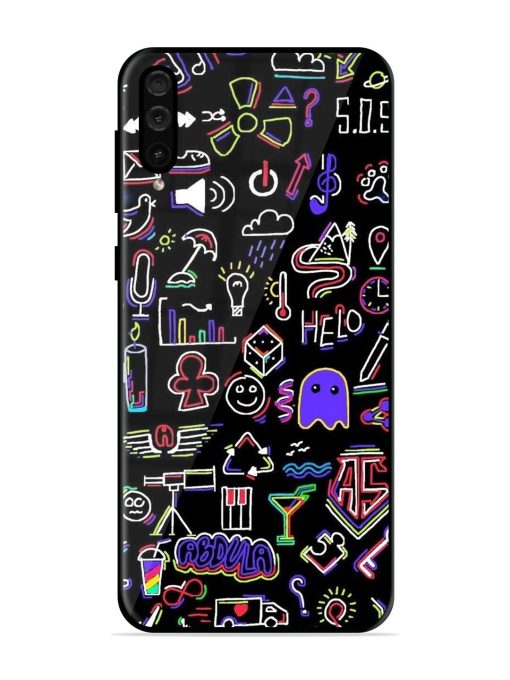 Neon Doodle Glossy Soft Edge Case for Samsung Galaxy A50 Chachhi