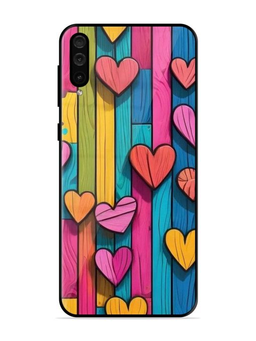 Rainbow Of Hearts Glossy Soft Edge Case for Samsung Galaxy A50 Chachhi