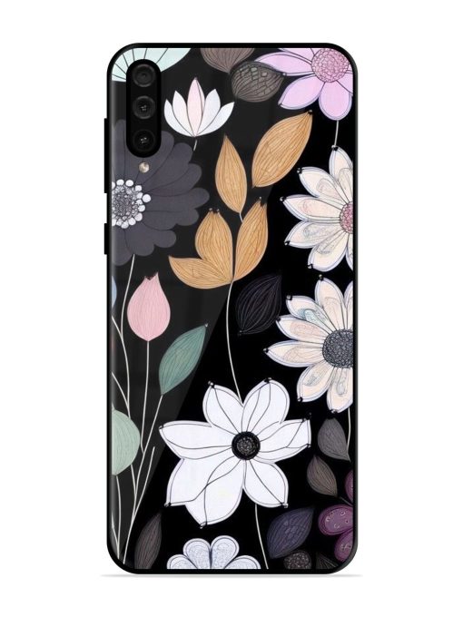 Whimsical Blooms On Black Glossy Soft Edge Case for Samsung Galaxy A50 Chachhi