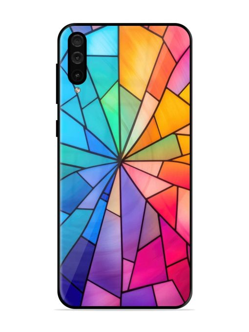 Stained Glass Kaleidoscope Of Colors Glossy Soft Edge Case for Samsung Galaxy A50 Chachhi